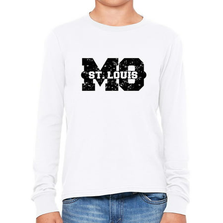 St. Louis, Missouri MO Classic City State Sign Girl's Long Sleeve