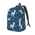 thumbnail image 2 of Balery Alpaca Astronaut in Space Vintage Canvas Backpack for Men and Women - Large Capacity, Durable Travel Laptop Bag for School, Work, Hiking, and Outdoor Activities, 2 of 7