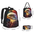 thumbnail image 2 of Pofeuu Geometric American Bald Eagle Print Backpack Travel Backpacks With Lunch Bag Pencil Bag Set 3 pcs Set Cartoon Backpack, 2 of 7