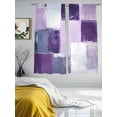 thumbnail image 3 of Abstract Gray Sheer Curtains 72 Inches Long 2 Panels Purple Mottled Graffiti Color Block Modern Art Light Filtering Semi Sheer Window Curtains Drapes for Bedroom Living Room 52"x72", 3 of 7