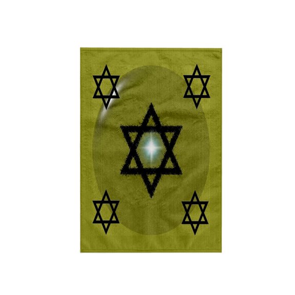 3dRose, STAR OF DAVID - GREEN, 15x22 Hand Towel