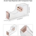 thumbnail image 3 of Staplers and Staples Set, MSDADA Acrylic Stapler with 1000 Pcs Staples, Staple Remover, Clear Acrylic Tape Holder with Tape, Office Accessories, Office Supplies Stationary Set(Rose Gold), 3 of 5