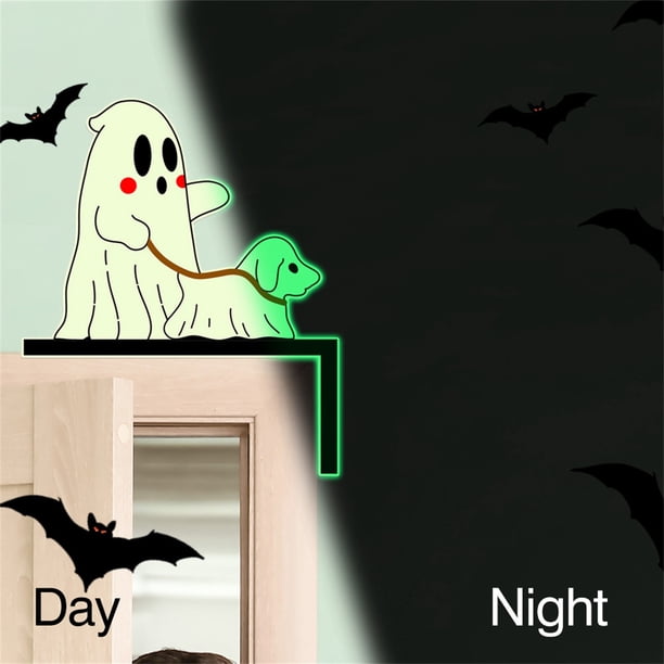 Adhesivo Luminoso para Esquina de Puerta de Halloween, Efecto Fluorescente Verde, Decoración de Pared Navideña Espeluznante, Fácil de Aplicar para Sala de Estar, Decoración de Fiesta, Duradero, Juego