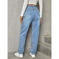 thumbnail image 4 of Women'S Casual High Waist Loose Jeans Middle Blue L, 4 of 8