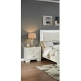 thumbnail image 3 of Modern 3pc Queen Size LED Panel Bed Set Cream Faux Leather 2x Nightstands Master Bedroom Furniture, 3 of 8