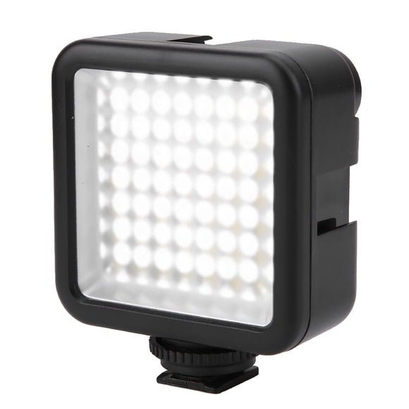Mini Panel de Luz de Vídeo LED, Luz de Relleno Regulable Para Cámarae Con 49 piezas LED de temperatura de color de 6000 K, Batería AA, Ultraligerio, 3 Soportes de Zapata Fría