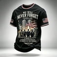 thumbnail image 2 of IAJDKMEK 9/11 25th Anniversary T-Shirt - Men's Casual Short Sleeve Round Neck Graphic 911 Tee for Daily Wear and Remembrance,Dark Gray M, 2 of 4