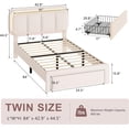 thumbnail image 2 of Virans Twin Size Velvet Upholstered Bed Frame with Headboard & Storage Drawers,Princess Platform Bed Frame with Charging Station & LED,No Box Spring Needed,Beige, 2 of 9
