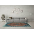 thumbnail image 3 of Ahgly Company Indoor Square Persian Light Blue Traditional Area Rugs, 6' Square, 3 of 4