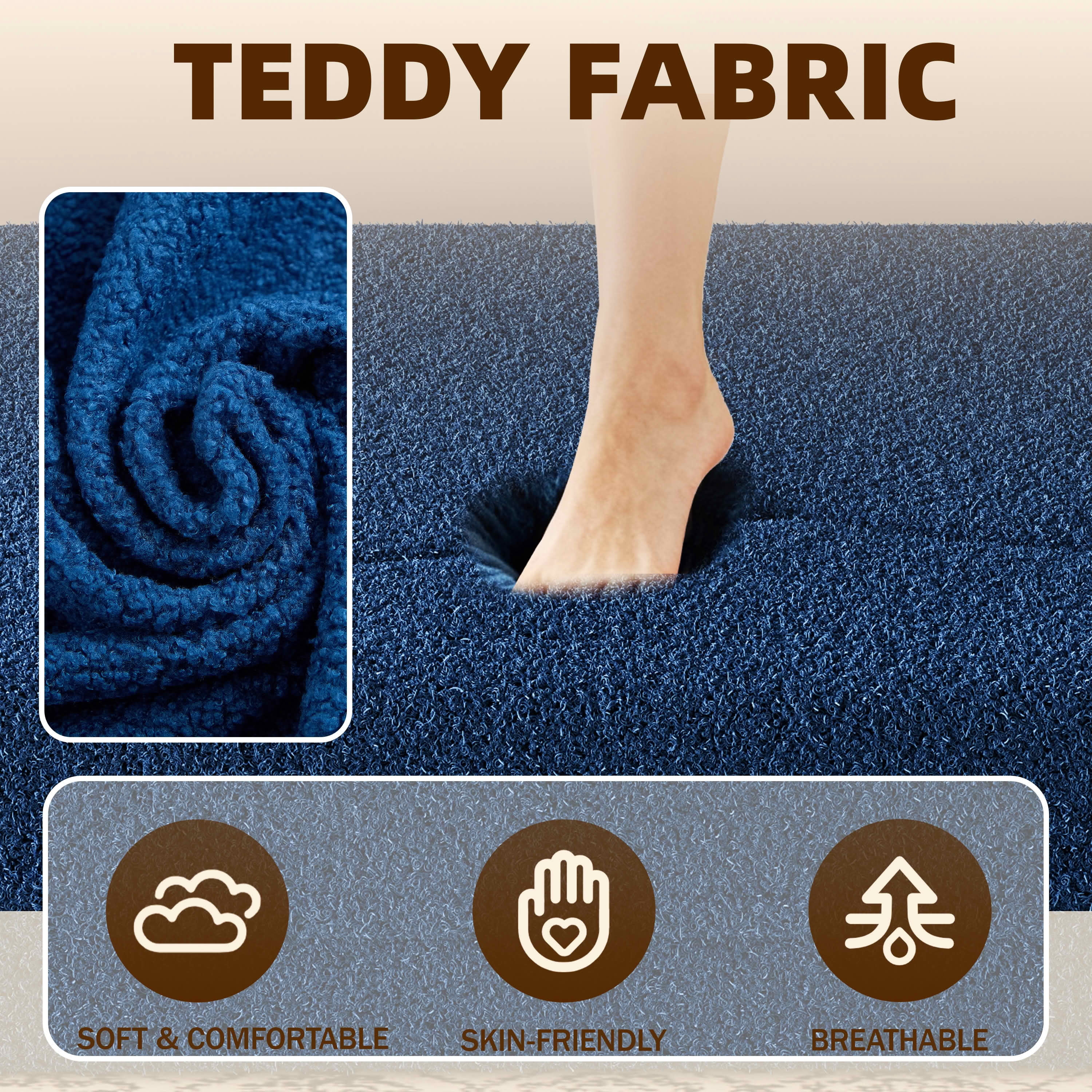 MAYEERTY Twin Corduroy Foldable Foam Floor Sofa Bed, Zero Assembly Vacuum Compressed Sleeper with 2 Pillows