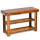 thumbnail image 1 of Banco Organizador de zapatos Costway de 3 niveles madera de acacia color teca, 1 of 5