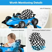 Costway 4-in-1 Baby Walker Foldable Activity Push Walker Adjustable Height Blue