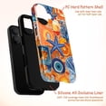 thumbnail image 4 of Bright Coastal Collage Phone Case, Orange & Blue Sea Life and Citrus Art Phone Case, Fits iPhone 16 15 14 13 12 11 Pro Max Mini, 4 of 6