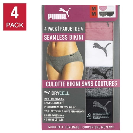 Buy Puma Women's Seamless Sport Bikini Briefs/Panties (4 Pack) with  360° Sport Stretch (Size S). Online - Shop Health & Fitness on  Carrefour UAE
