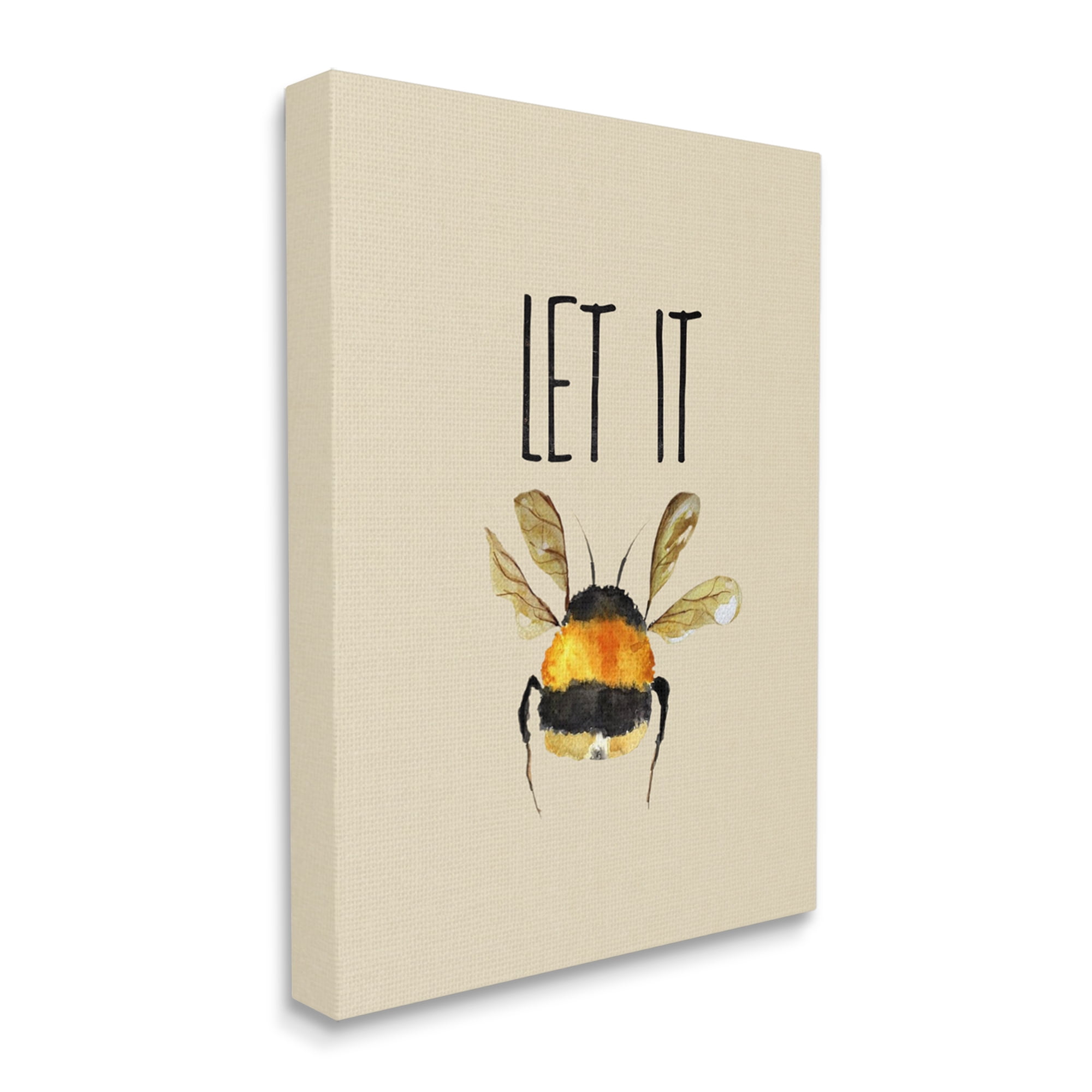 Stupell Industries Let It Bee Insect Animals & Insects Painting Gallery Wrapped Canvas Art Print Wall Art, 16 x 20