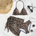 thumbnail image 4 of lnmuld Girls & Teens 3 Piece Leopard Print Bikini Swimwear Set, Ruffle Top High Waist Bottom Size:8-9 Years, 4 of 9