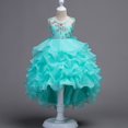thumbnail image 4 of xfsWaSs Flower Girl Dress Kids Girls Summer Sequins Dress Children Performance Clothes Sleeveless Bow Dresses Birthday Party Tulle Dress 2-3 Years, 4 of 4