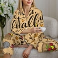 thumbnail image 6 of Pajama Sets for Women 2 Pcs, Hello Fall Autumn Leaves Button Down Long Sleeve Sleepwear Lounge PJ Sets, 6 of 6