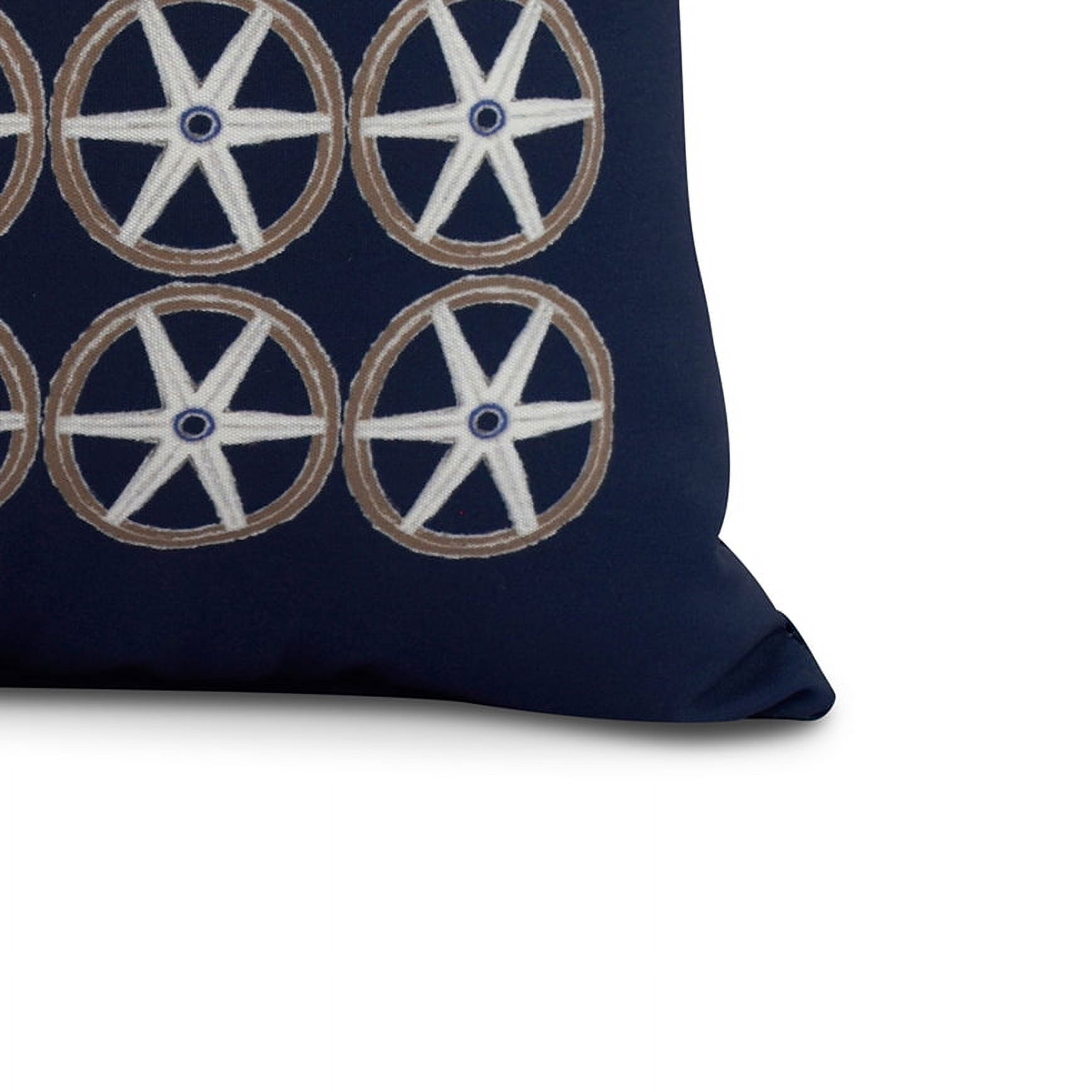 Simply Daisy, 18" x 18" Nautical Geo Square, Geometric Print Outdoor Pillow, Navy