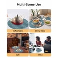 thumbnail image 2 of 15 Inch Round Placemats Set of 6, Geometric Non Slip Heat Insulation PP Table Mats, Modern Abstract Lines Texture Teal Washable Place Mats for Kitchen Dining Party Table Decor, 2 of 7