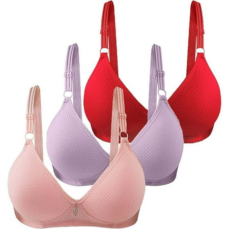 knqrhpse Bralettes for Women Daisy Bras for Older Women Cotton Bras Wireless Underwear Adjustable Breathable Comfort Support Anti Drop Bra Tshirt Bras Balconette Bras Pink 2XL