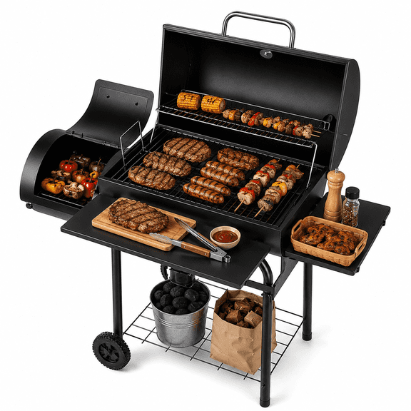 PODOT Charcoal Grill with Offset Smoker, 793 Sq. In. Cooking Space