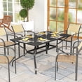 thumbnail image 2 of Outsunny Table à Manger d'Extérieur avec Trou pour Parasol, Table à Manger de Patio, Noir, 2 of 10