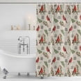 thumbnail image 2 of Cardinal Bird Shower Curtain, Waterproof Shower Curtains for Bathroom, Holly Branches Berry Winter Beige Washable Fabric Bathtub Curtain Set Bath Decor with 12 Hooks Long 72"x84", 2 of 6
