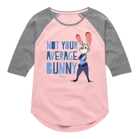 Disney - Not Your Average Bunny - Toddler & Youth Girls Raglan Graphic T-Shirt