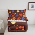thumbnail image 5 of Homewish Vintage Paw Print Twin Comforter Sets,Brown Bedding Set,Polkadot Reversible,2-Piece,1 Comforter and 1 Pillowcase, 5 of 7
