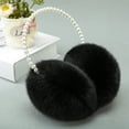 thumbnail image 5 of Women Girls Winter Fluffy Plush Earmuffs Imitation Pearl Beaded Headband Thicken, 5 of 11