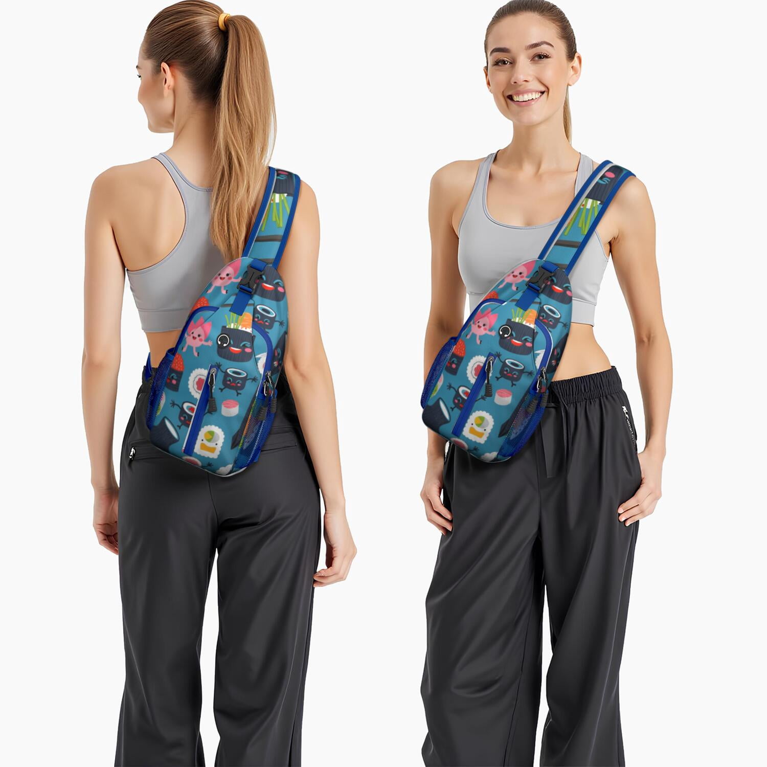Crossbody Sling Bag Sushi Hiking Sling Backpack Casual Bag for Men Women