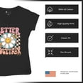 thumbnail image 6 of Better Together Women's V-Neck T-shirt Vintage Retro Boho Style 70s Floral Vibe Hippie Peace Love Friendship Bohemian Tee, 6 of 7
