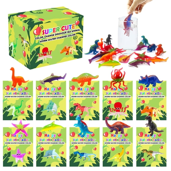 Tarjetas de regalo para el día de San Valentín con juguetes que cambian de color, paquete de 20