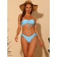 thumbnail image 4 of DARING DIVA Women's Halter Floral Bandeau Bikini Set, 2 Piece Swimwear XS Blue, 4 of 6