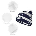 thumbnail image 3 of Picia Anchors Pattern Knitted Beanie Hat for Men and Women , Unisex Winter Warm Stretchy Knit Cap Thick Fisherman Beanies Cuffed Plain Skull Caps, 3 of 6