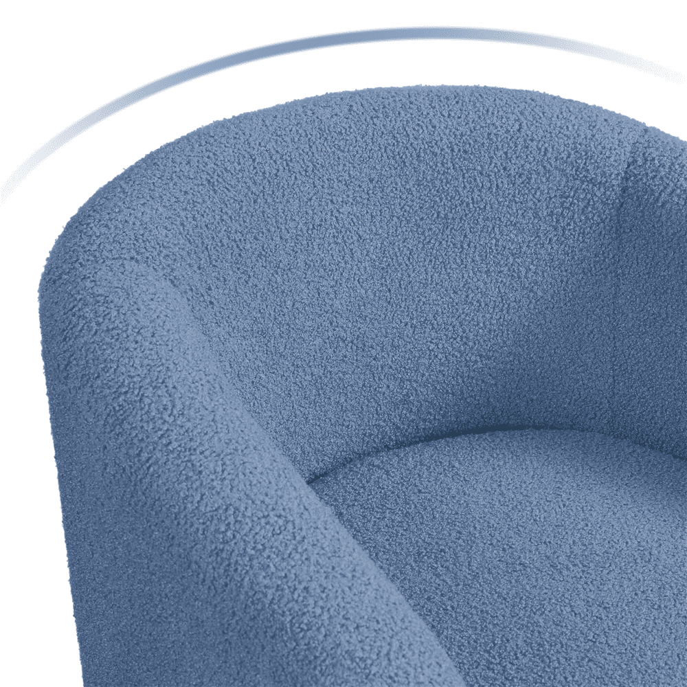 Yaheetech Upholstered Boucle Club Chair Accent Barrel Chair, Blue