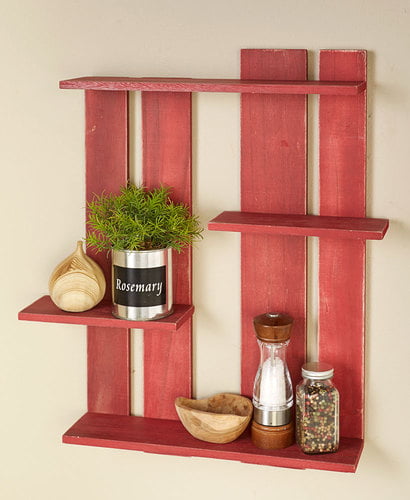 Wood Pallet Multi-Tier Wall Shelves Shelf Rustic Country Shabby Chic Home Decor 