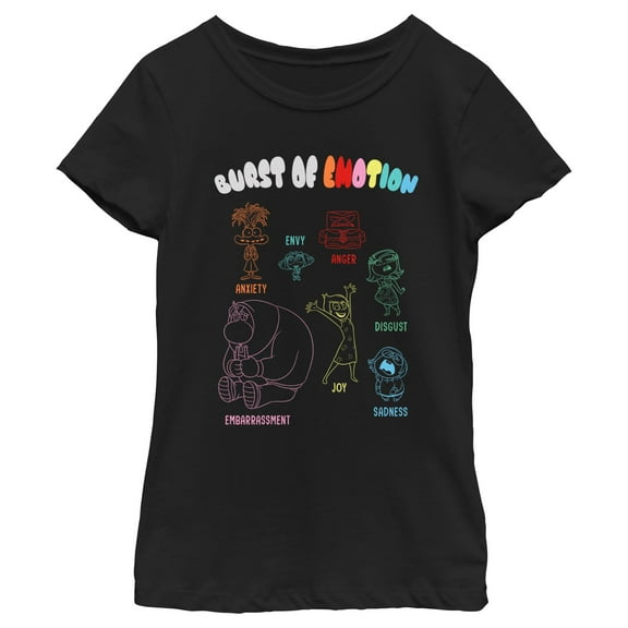 Girl's Inside Out 2 Burst of Emotion Doodles  Graphic T-Shirt