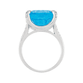 thumbnail image 3 of Women's Welry Natural Blue Topaz Cushion-Cut Ring with Cubic Zirconias in Sterling Silver, 3 of 3