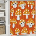 thumbnail image 6 of Awypu Orange and White Mushroom Pattern Waterproof Shower Curtain Multiple Sizes White, 6 of 7