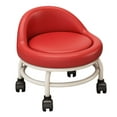thumbnail image 4 of Reposapiés de sofá con asiento bajo y ruedas multiusos para limpieza y maquillaje rojo, 4 of 9