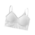 thumbnail image 2 of Seamless Sports Bras for Women Wireless Padded Bralettes Comfy Cami Ribbed Yoga Sleep Bra Athletic Tank Tops White One Size, 2 of 3