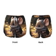 thumbnail image 3 of Pofeuu Cute Big-Eared Mouse Print Women's Athletic Shorts Running Workout Shorts Tummy Control Quick Dry Gym Shorts with Pockets Double layer sports shorts-X-Large, 3 of 7