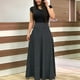 thumbnail image 3 of Gibobby Vestido Mujer Casual de Playa Verano Empalme cóctel color vestido damas punto manga corta mujer fiesta vestido de mujer(Negro,XL), 3 of 5