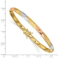 thumbnail image 2 of 4.75mm 14k Yellow Gold Flexible Safety clasp Polished and satin With White and Rose Rhodium Polished Satin Sparkle Cut F, 2 of 2