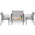 thumbnail image 1 of Giantex 4 Pieces Patio Conversation Set Outdoor Furniture Set with Coffee Table for Garden Lawn Backyard, 1 of 8