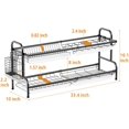 thumbnail image 4 of Dish Drying Rack, 2 Tier Large Dish Rack for Pots and Pans, 304 Stainless Steel Dish Drainer with Drain rd Utensil Holder and 8 Hooks for Kitchen Counter, Black, 4 of 6