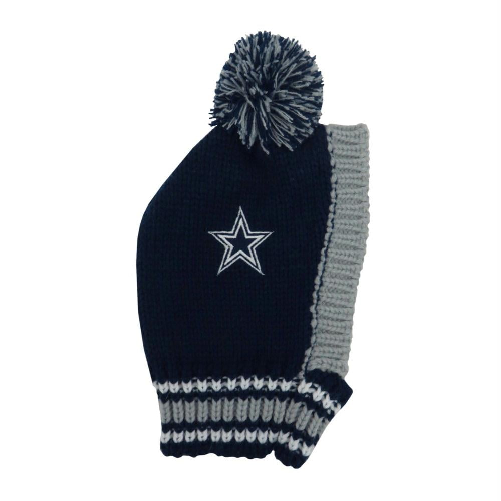 New Era Men's Dallas Cowboys Patch Navy Pom Knit Beanie