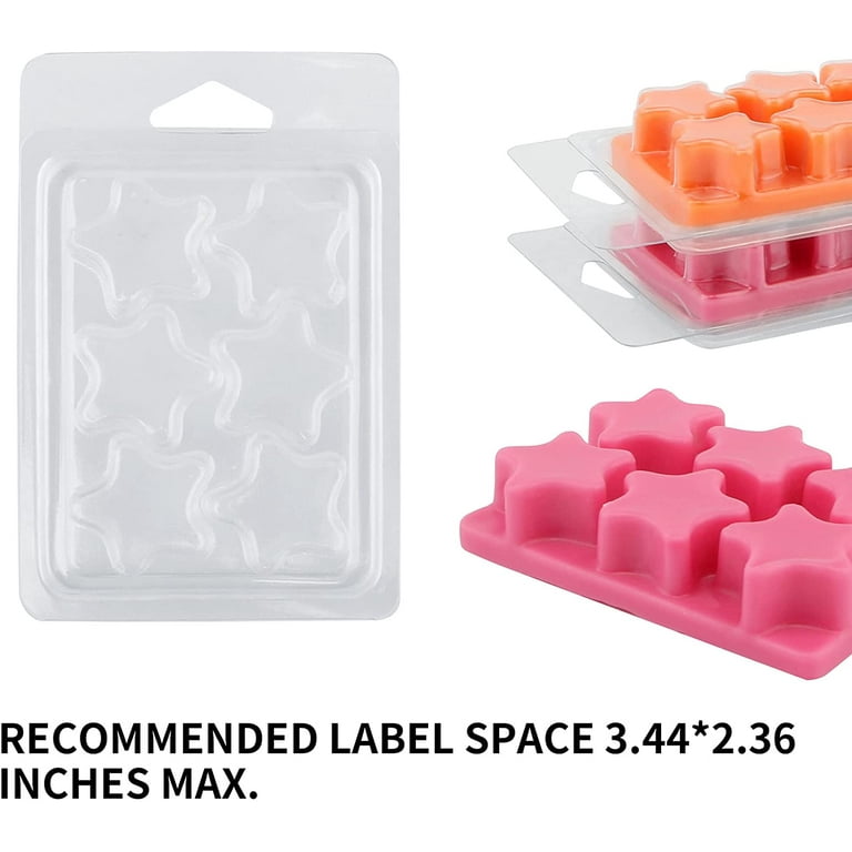 MILIVIXAY Wax Melt Containers-6 Cavity Clear Empty Plastic Wax